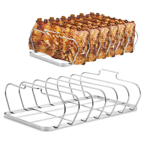 RTT large rib rack side view shows even cooking and spacious grilling