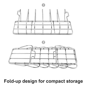 RTT rib rack in use on grill shows six ribs securely held