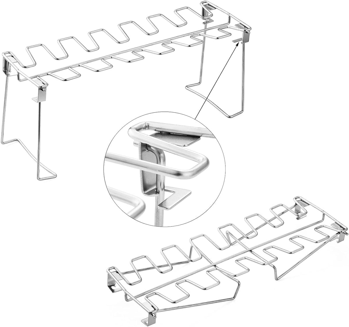 RTT stainless steel chicken rack showcases durable, high-heat performance.