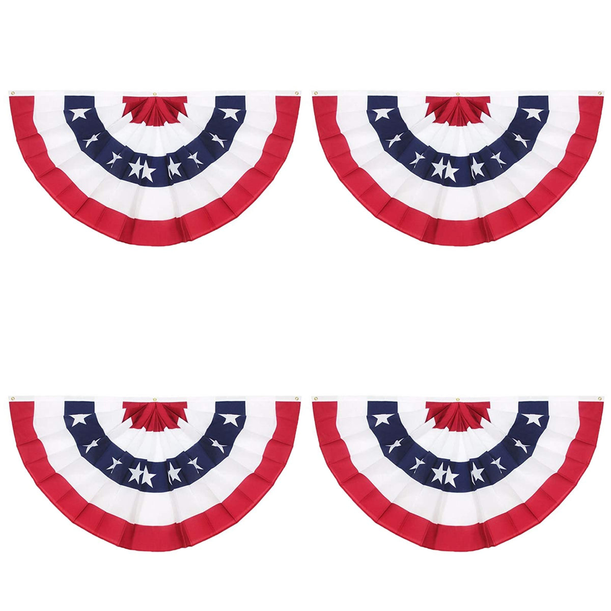 Rtudan American pleated fan flag 3ft on porch showcases durable pongee fabric.