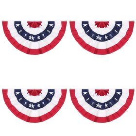 Rtudan American pleated fan flag 3ft on porch showcases durable pongee fabric.