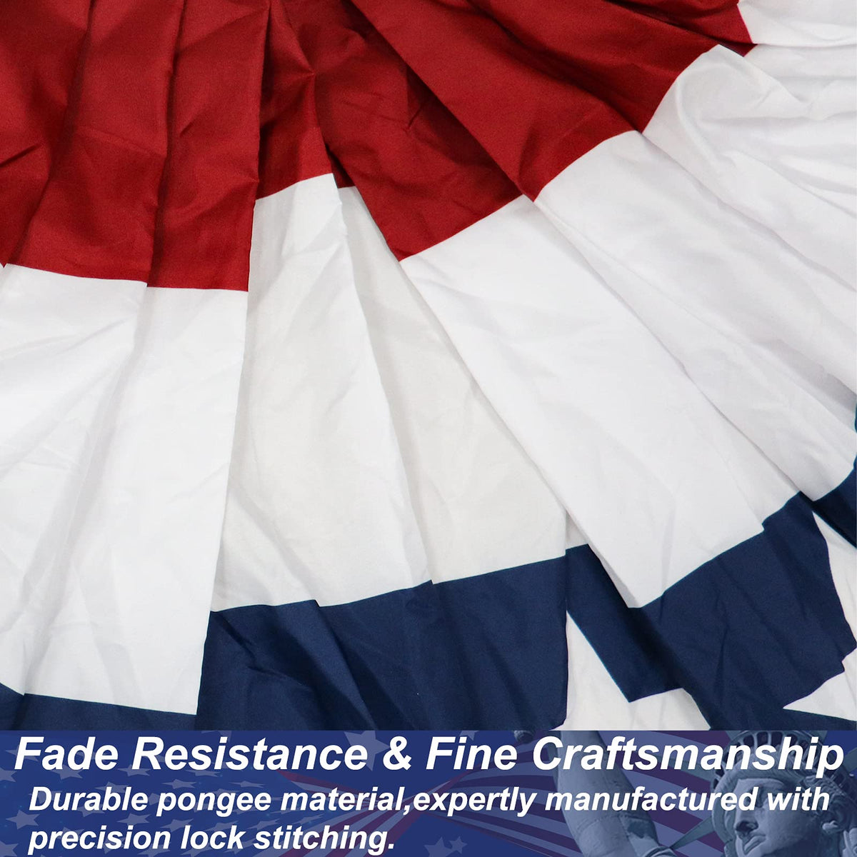 Rtudan flag close-up shows brass grommets and sturdy hanging construction.