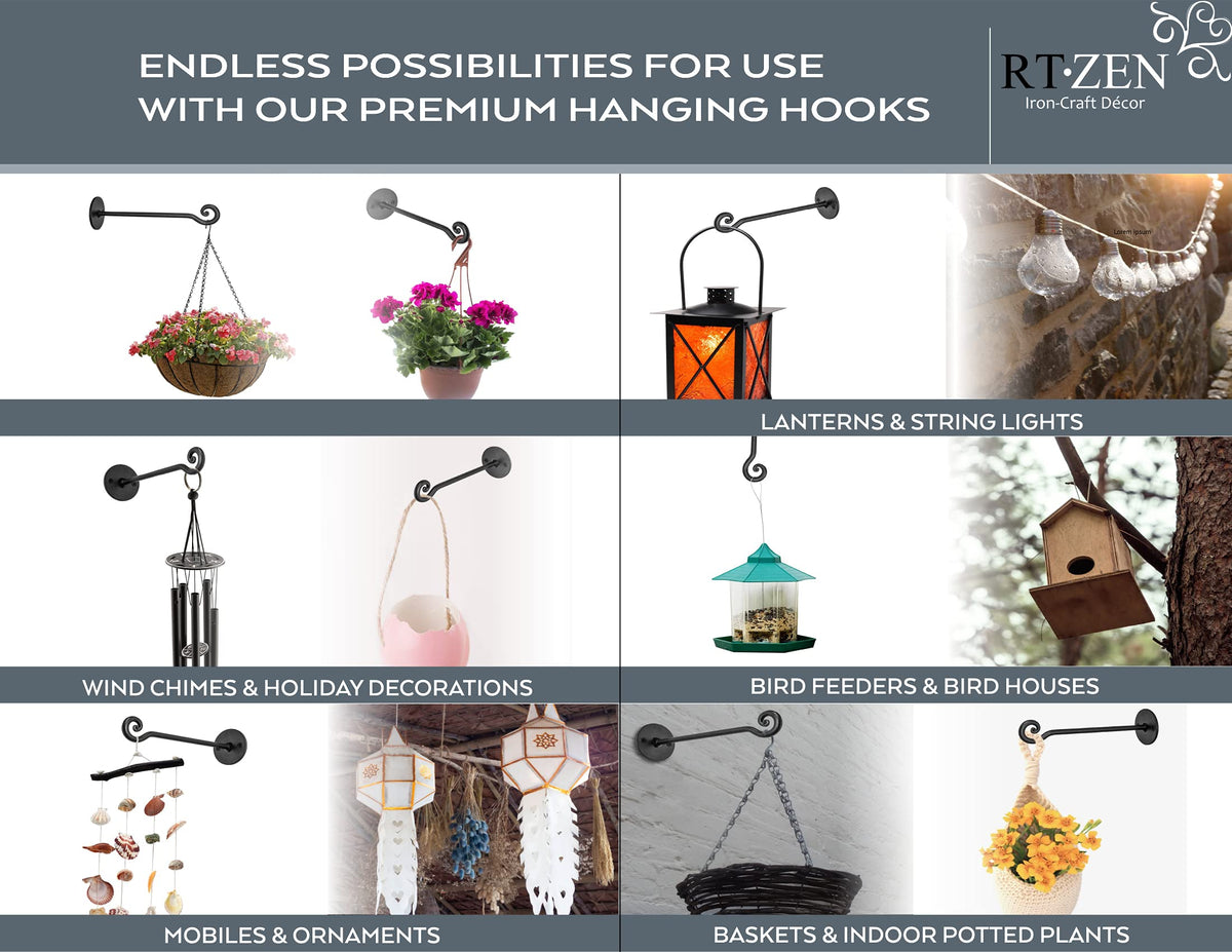 RTZEN pot hanger with included screws for quick setup