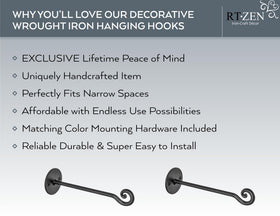 RTZEN wrought-iron wall hook plant hanger for versatile decor