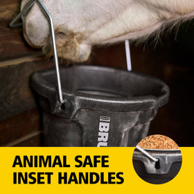 Rubbermaid Brute inset handles ensure animal-safe feeding