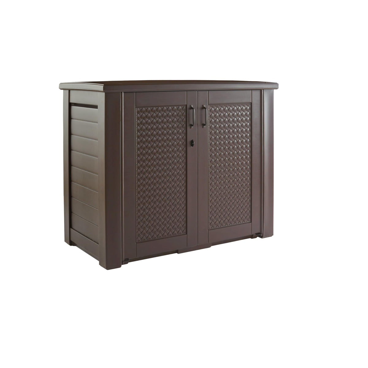Rubbermaid Patio Chic Cabinet with ample storage for tools and towels
