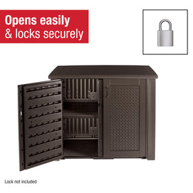 Rubbermaid Patio Chic Cabinet lockable doors for added security