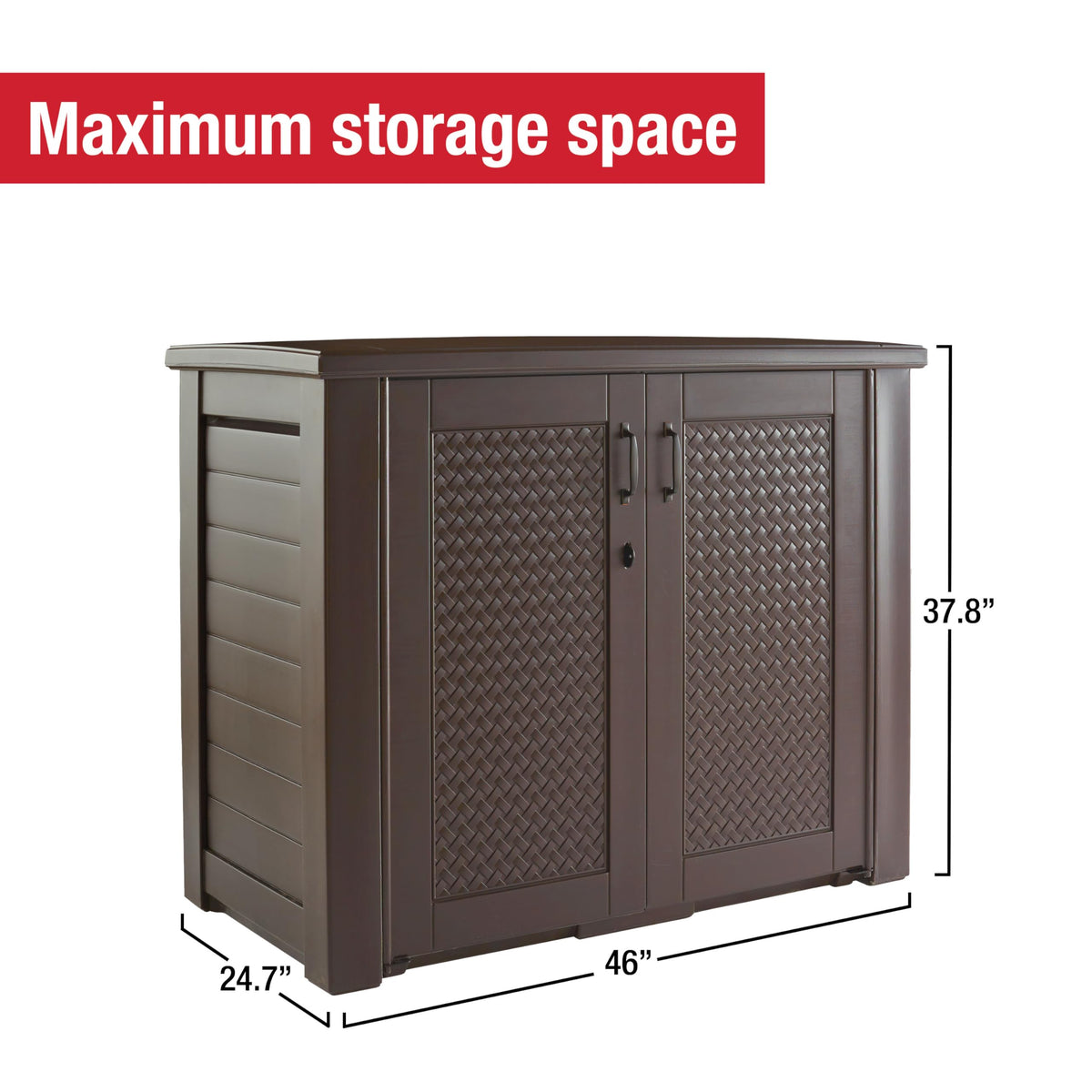 Rubbermaid Patio Chic Cabinet top surface serves as seating or table