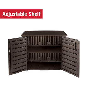 Rubbermaid Patio Chic Cabinet universal design matches outdoor décor