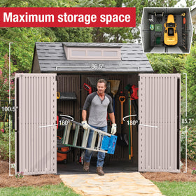 Rubbermaid shed tool-free assembly makes setup straightforward.