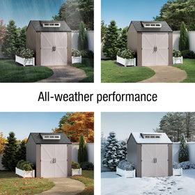 Rubbermaid shed reinforced roof supports heavier snowfall up to 15 psf.