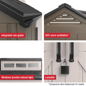 Rubbermaid resin construction resists rust and rot for year-round use.