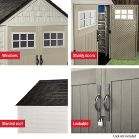 Enhanced ventilation in Rubbermaid shed improving air flow and moisture control.
