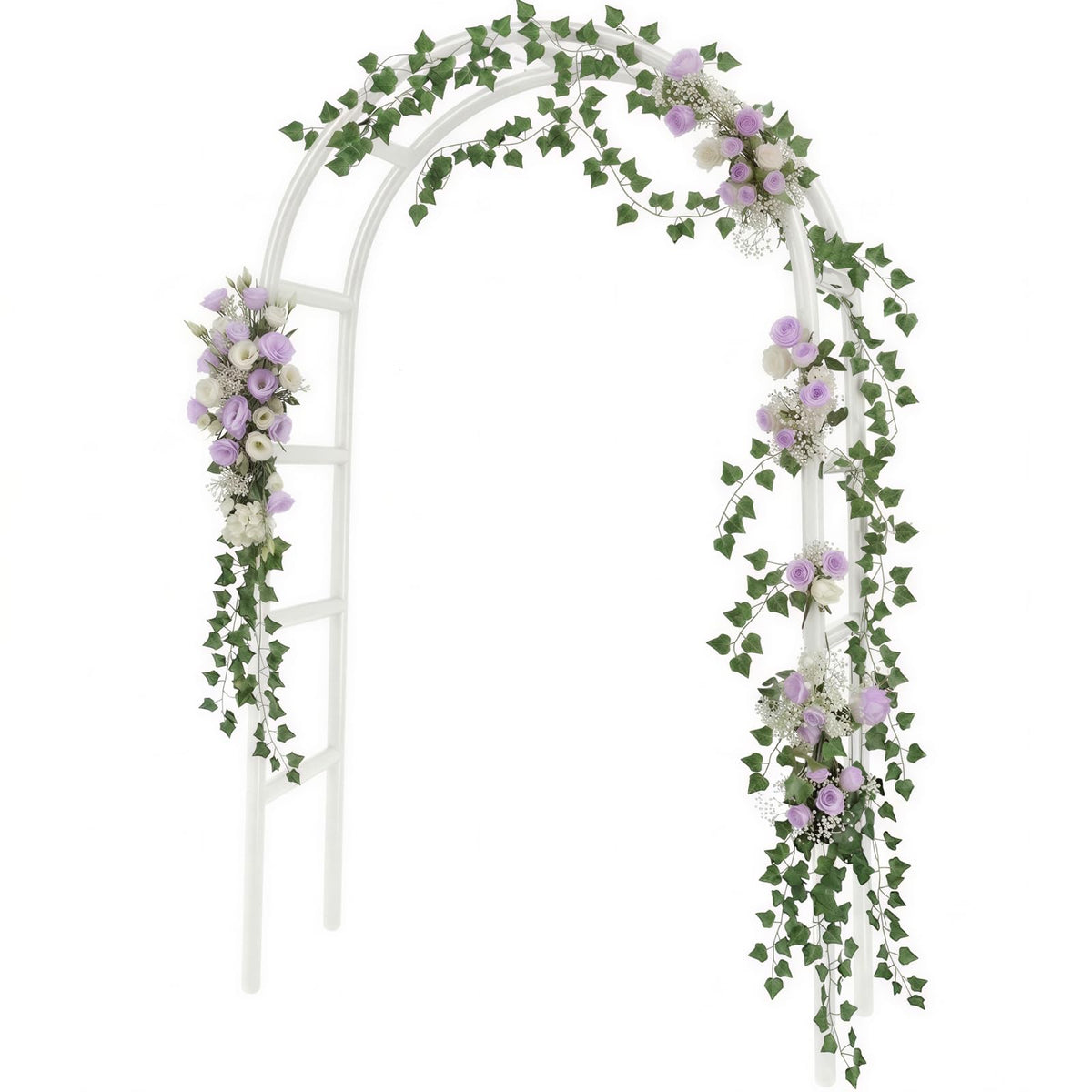 rubfac 7.8ft metal wedding arch frame creates a grand garden entrance
