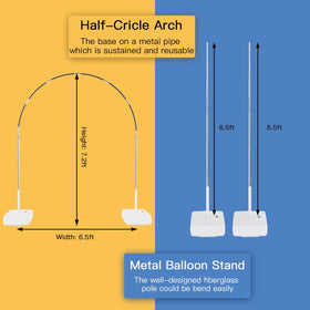 Rubfac balloon arch stand assembly shown for quick setup