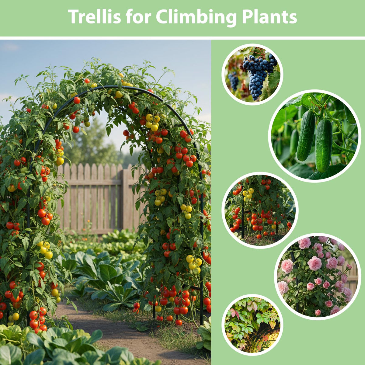 RUBFAC easy-assembly garden arbor simplifies setup for indoor or outdoor displays.