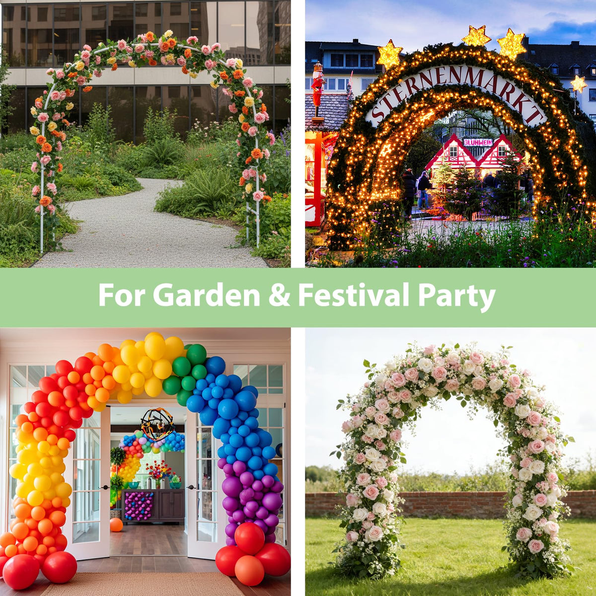 rubfac garden entrance arch enhanced with flowers and foliage