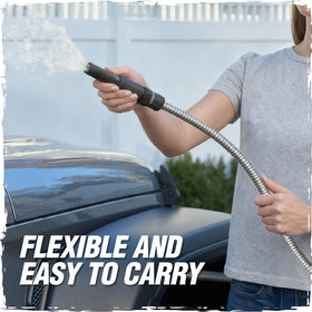 RUGGED RHINO 304 stainless steel shell protects hose during use.