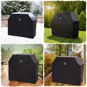 Rugged Rhino fit guide shows sizing for most grills.