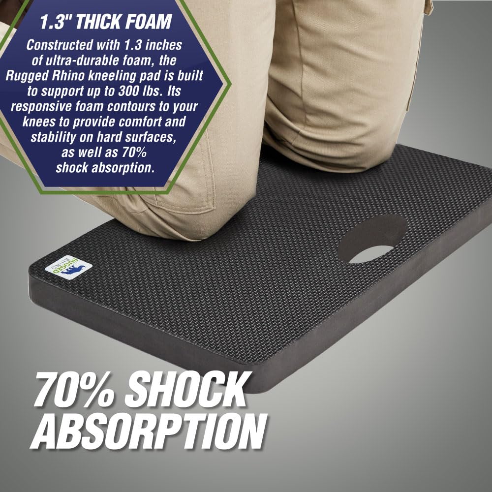 RUGGED RHINO kneeling pad ergonomic contour supports knees during tasks