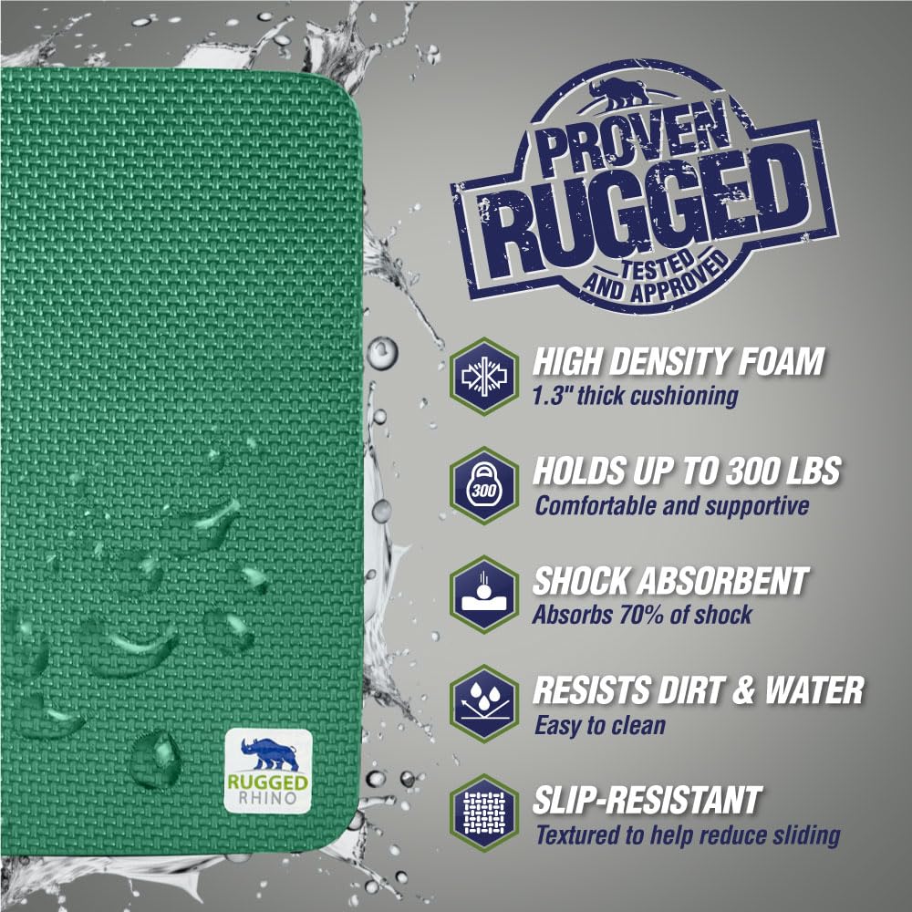 RUGGED RHINO kneeling pad contours to knees during tasks