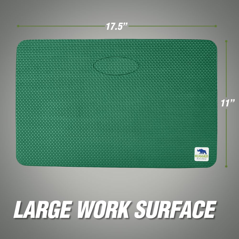 RUGGED RHINO kneeling pad with handle highlights portability