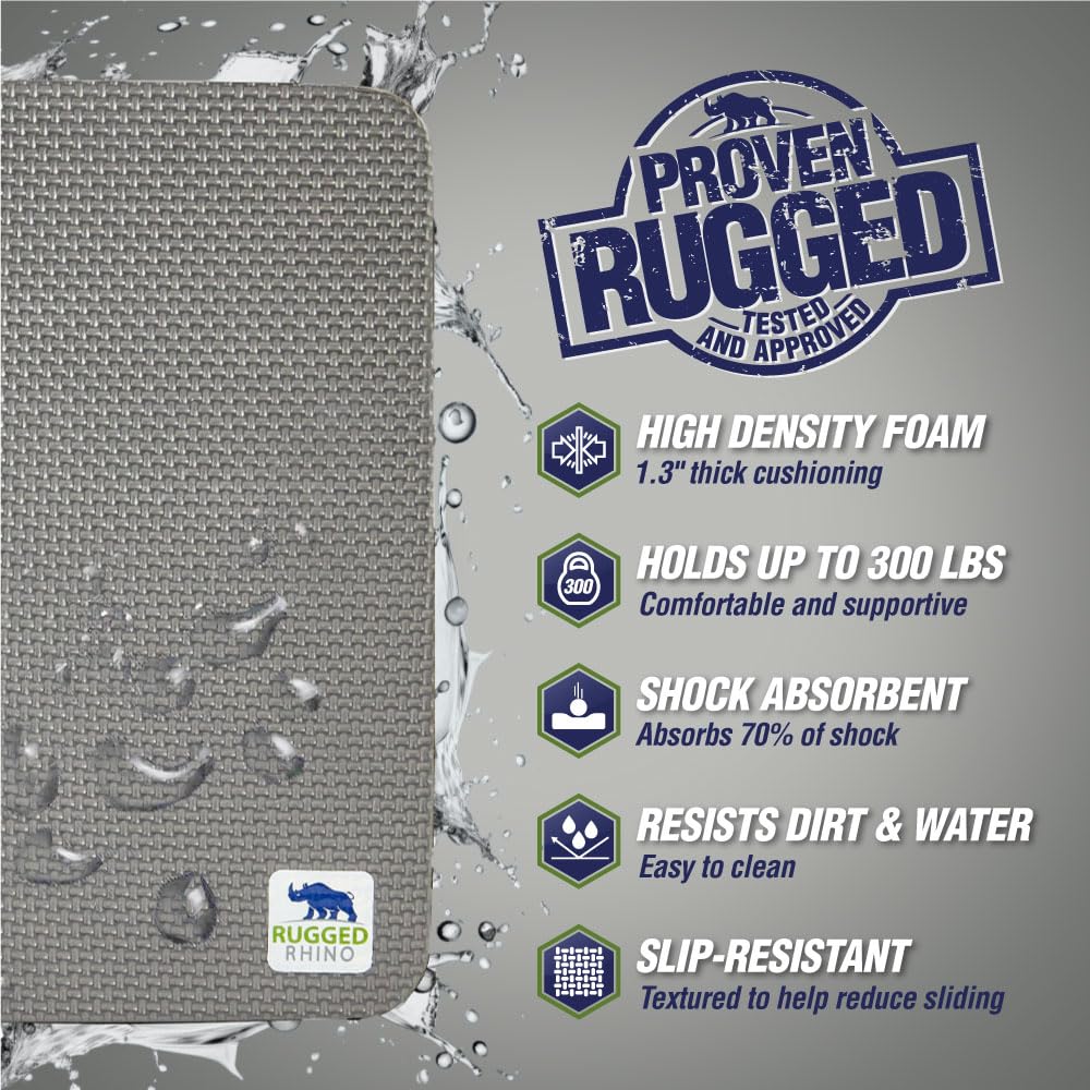 Rugged Rhino kneeling pad side view highlights height and foam density