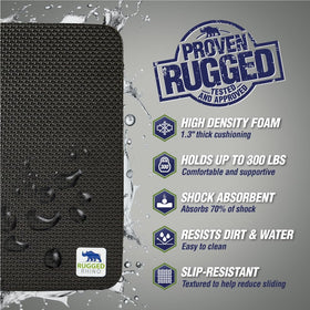RUGGED RHINO kneeling pad side view highlighting portability and compact thickness