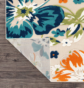 Rugshop Multi Bergamo floral rug dining area blends with modern décor.