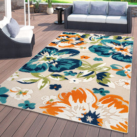 Rugshop Multi Bergamo floral rug soft footing underfoot in any space.