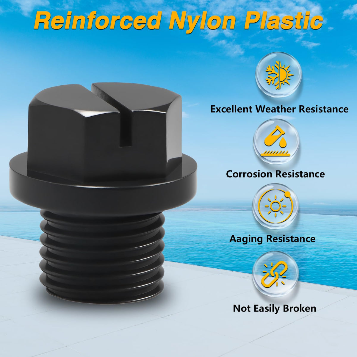 RUHUALIFE nylon upgrade plug with tough, durable seal.