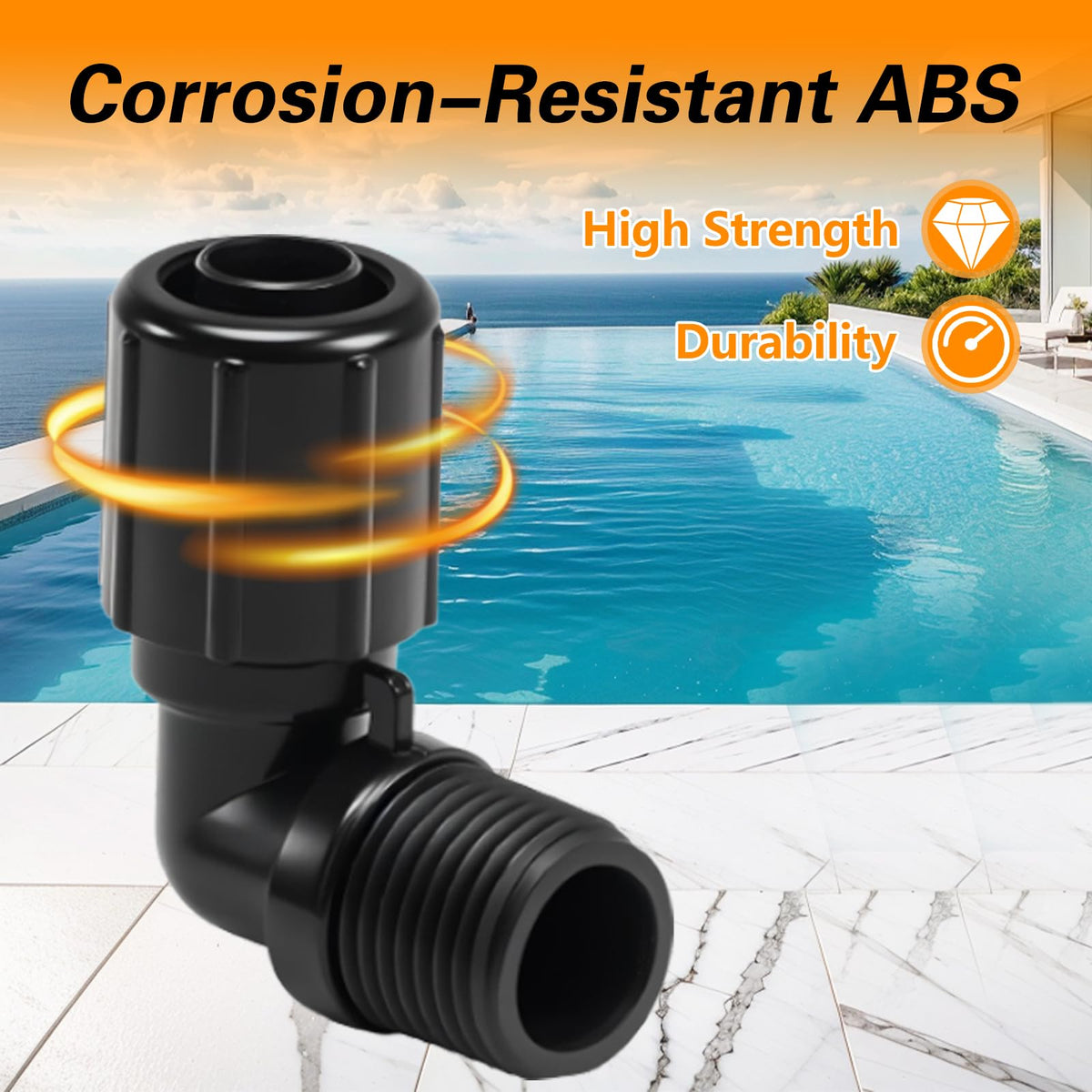 RUHUALIFE 1/2-inch NPT connector for easy, secure installation