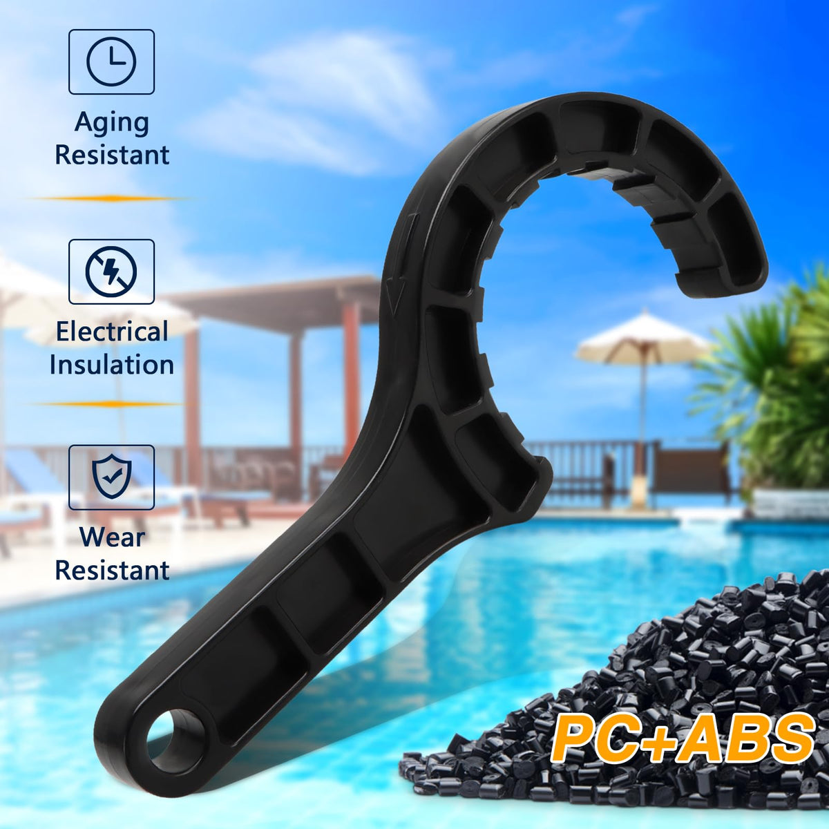 RUHUALIFE pool salt cell wrench with 15T, compact tool for efficient maintenance.