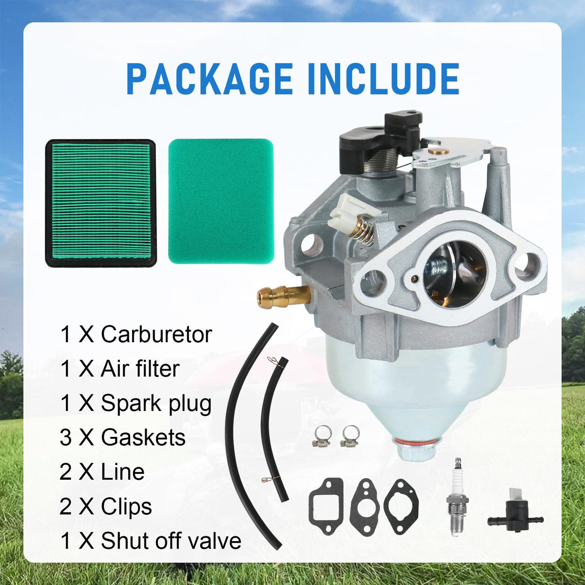 Carburetor fitment view showing Honda GCV200LA compatibility