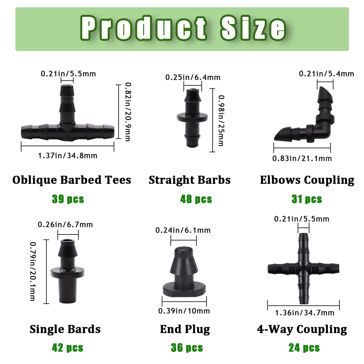 Ruibapa 4-way coupling for flexible sprinkler and drip layouts.