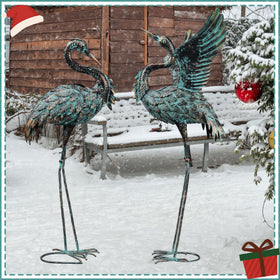 Ground stake design keeps statues stable in windy, stormy conditions