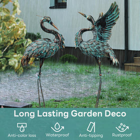 Weatherproof bronze finish resists rain and sun for lasting outdoor decor