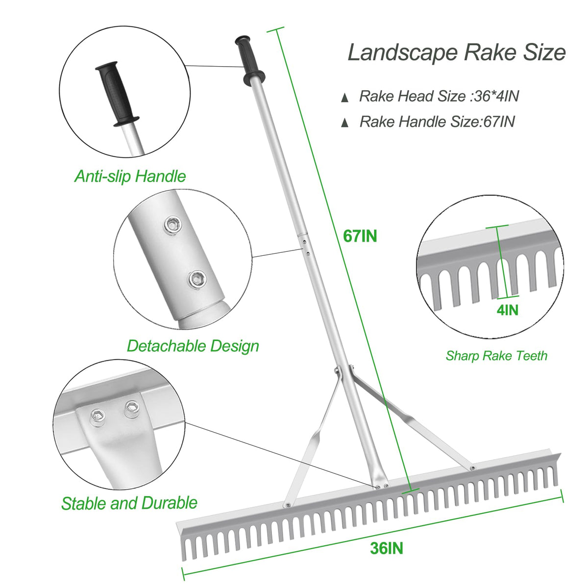 RUIJIU aluminum yard tool highlights rust resistance and light weight