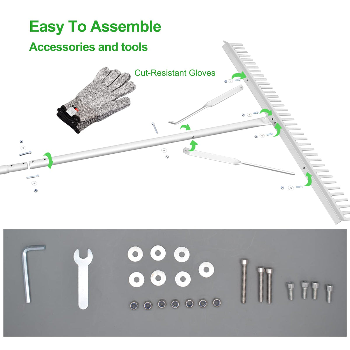 RUIJIU detachable rake rods enable quick assembly