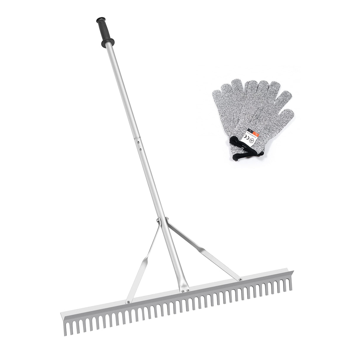 RUIJIU landscape rake 36-inch head for efficient lawn cleanup