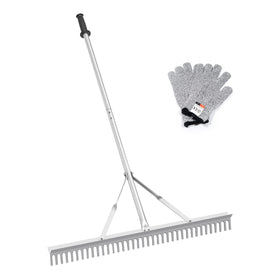 RUIJIU landscape rake 36-inch head for efficient lawn cleanup