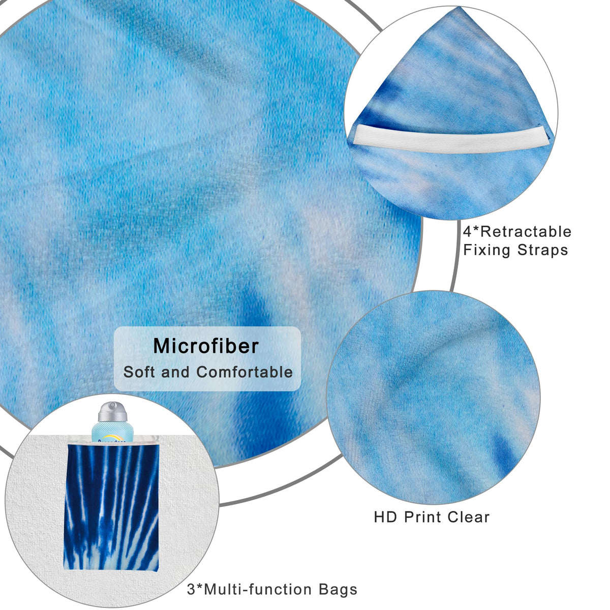 Ruikyhom lounge chair cover showing the 11-inch top pocket for secure belongings