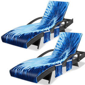 Ruikyhom lounge chair towel cover in blue-grey, fits most chairs and absorbs moisture