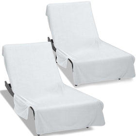 Ruikyhom lounge chair towel cover on chair, soft and absorbent for poolside comfort.