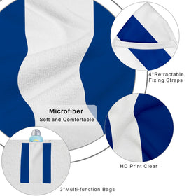 Ruikyhom towel cover highlights an 11-inch pocket for essentials on a lounger.