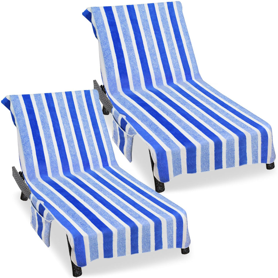 Ruikyhom lounge chair towel with side pockets for quick-access essentials while lounging