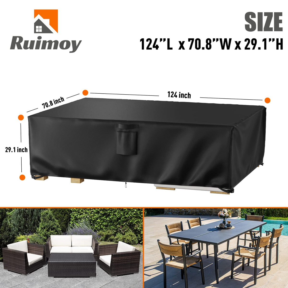 Ruimoy cover with four straps is secured for wind resistance