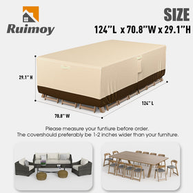 Ruimoy cover made of waterproof 600D material with taped seams.