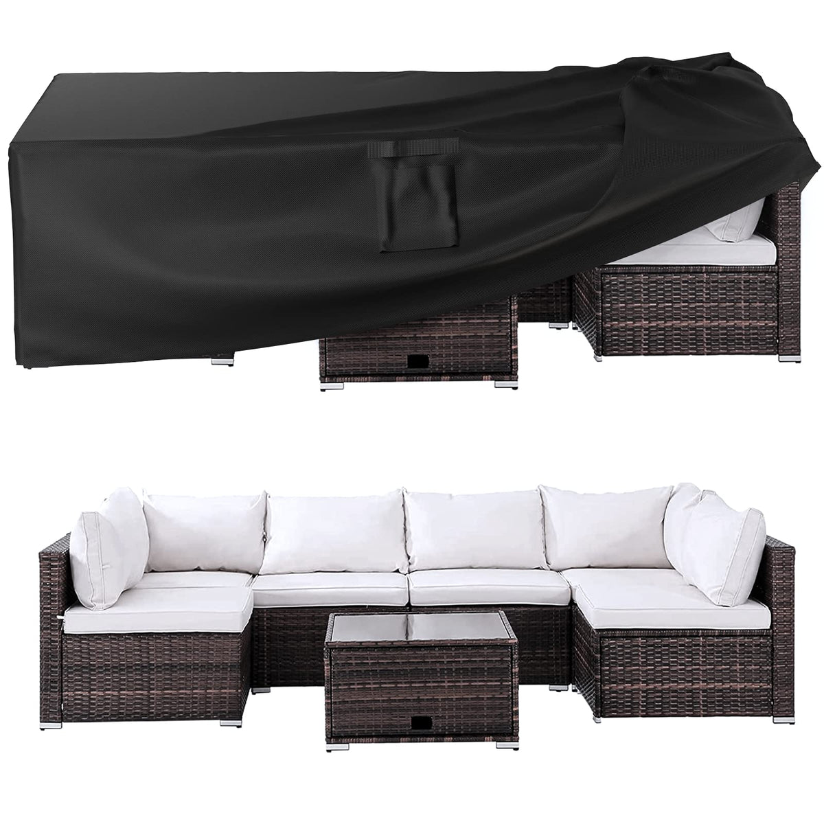 Ruimoy waterproof cover protects large outdoor furniture from rain