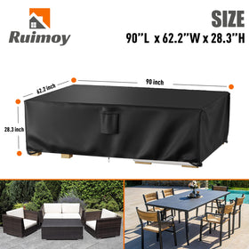Ruimoy windproof cover with buckles secures table and chairs